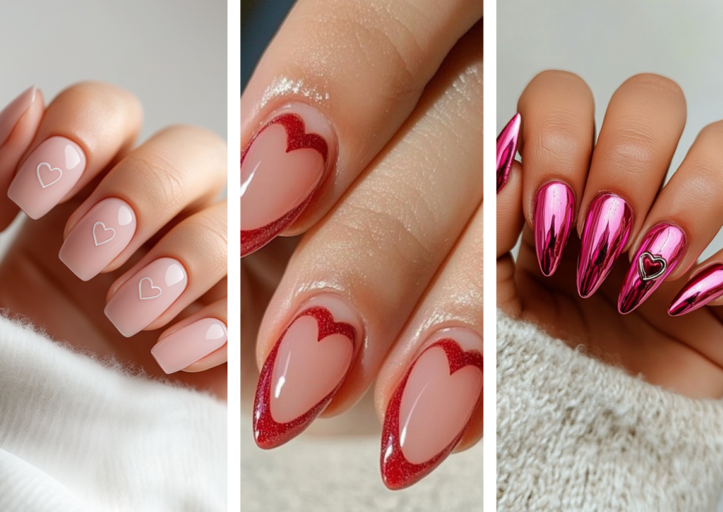 Valentijn nagels met hartjes nail art